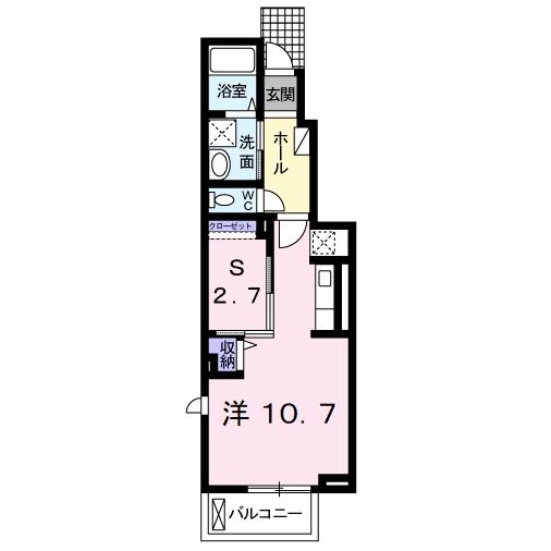 北九州市小倉南区葛原東のアパートの間取り