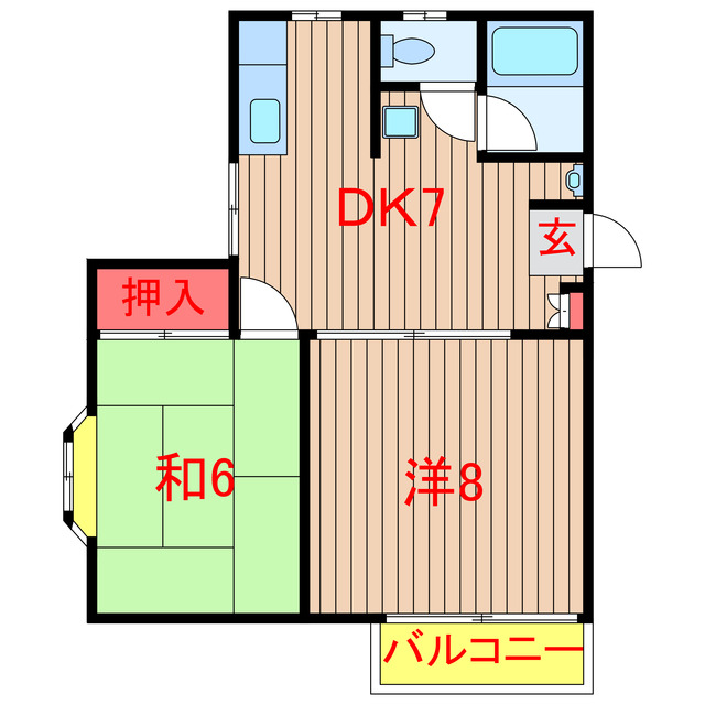 船橋市咲が丘のアパートの間取り