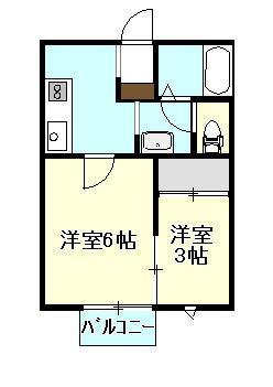 新潟市秋葉区山谷町のアパートの間取り