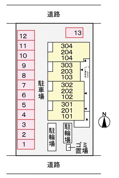 【グロブナーパレス北山の駐車場】