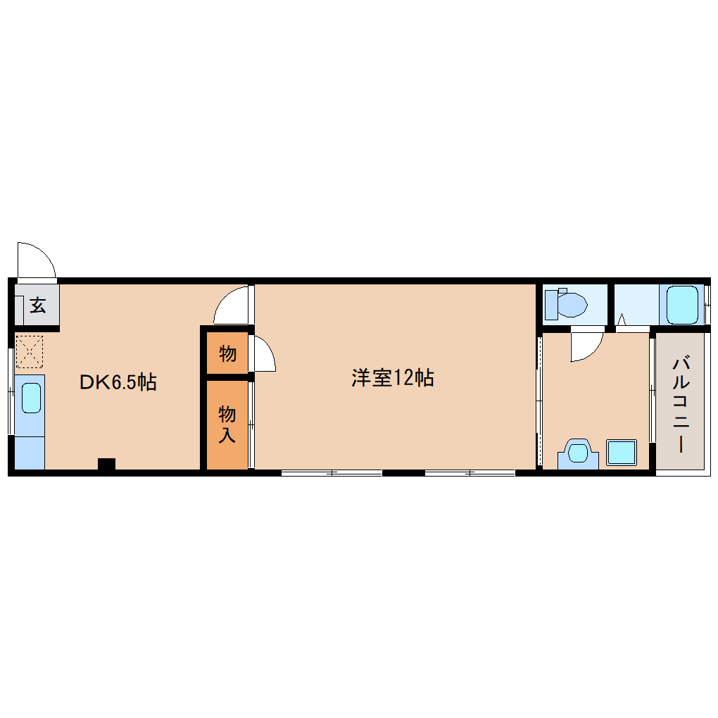 奈良市西大寺北町のマンションの間取り