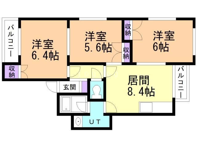 札幌市中央区南二十四条西のマンションの間取り