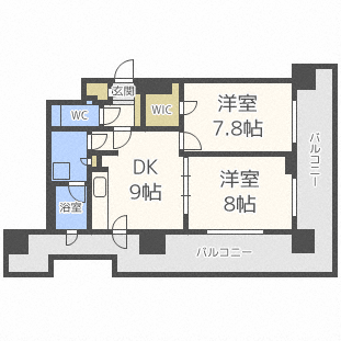 札幌市中央区南一条西のマンションの間取り