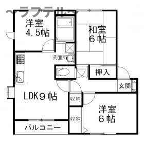 所沢市大字久米のアパートの間取り