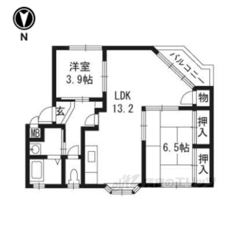 守山市伊勢町のマンションの間取り