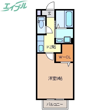 桑名市大字星川のアパートの間取り