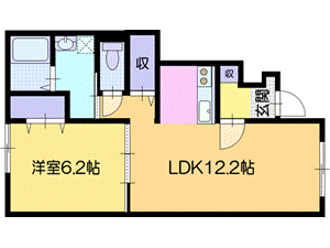 夕張郡栗山町朝日のアパートの間取り