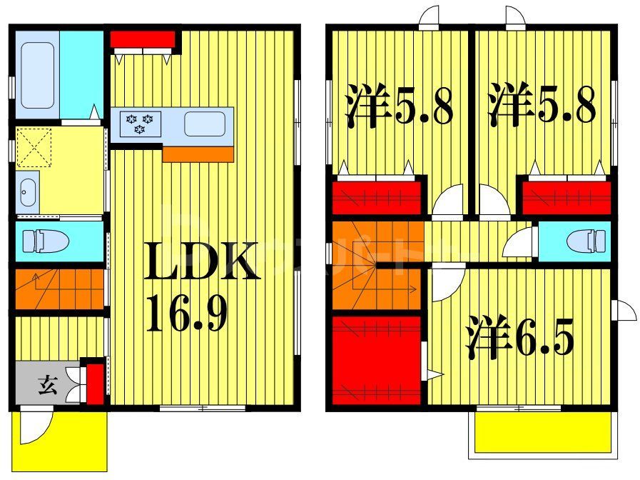 【寒風台戸建Ｂの間取り】