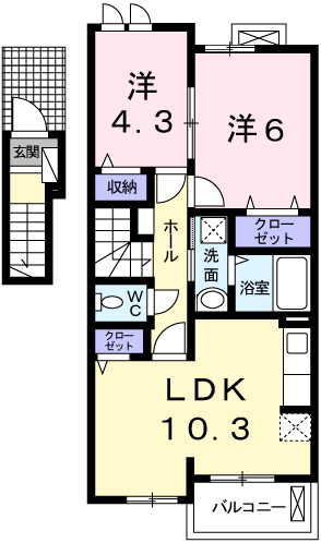 加西市北条町北条のアパートの間取り