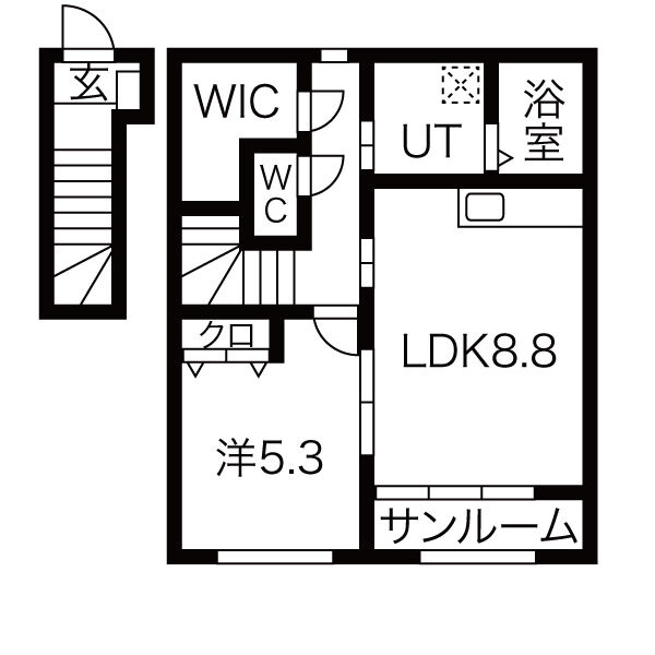 黒川郡大和町吉岡のアパートの間取り