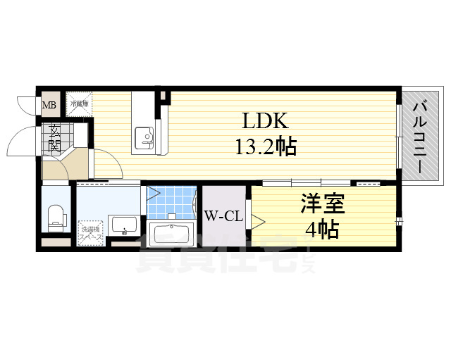 枚方市養父東町のアパートの間取り