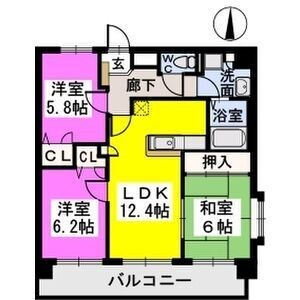 糟屋郡篠栗町大字尾仲のマンションの間取り