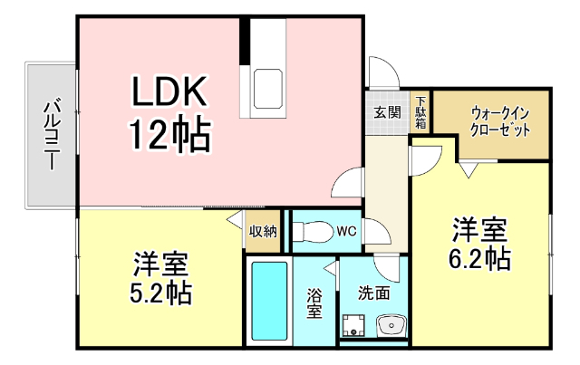 北九州市門司区大久保のアパートの間取り