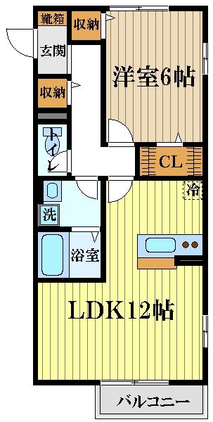 国分寺市西恋ヶ窪のアパートの間取り