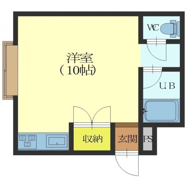 北斗市七重浜のアパートの間取り