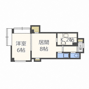 札幌市中央区南九条西のマンションの間取り