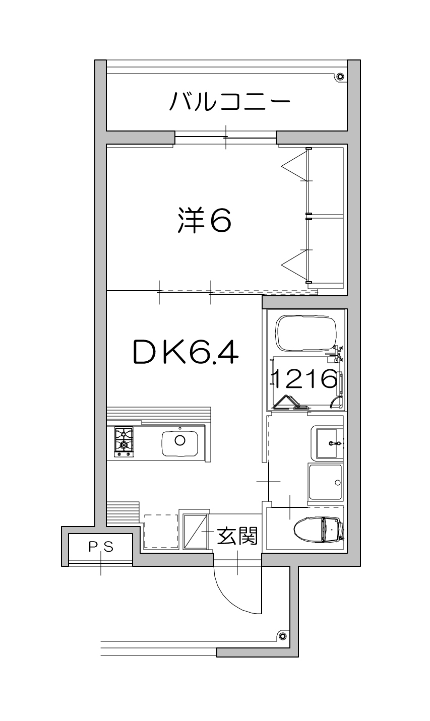 京都市北区大北山原谷乾町のマンションの間取り