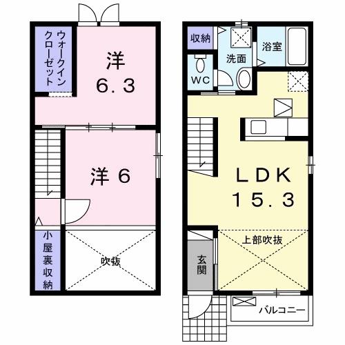 サン・コテージュＦの間取り