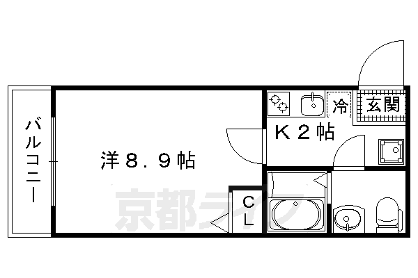 京都市上京区五辻町のマンションの間取り