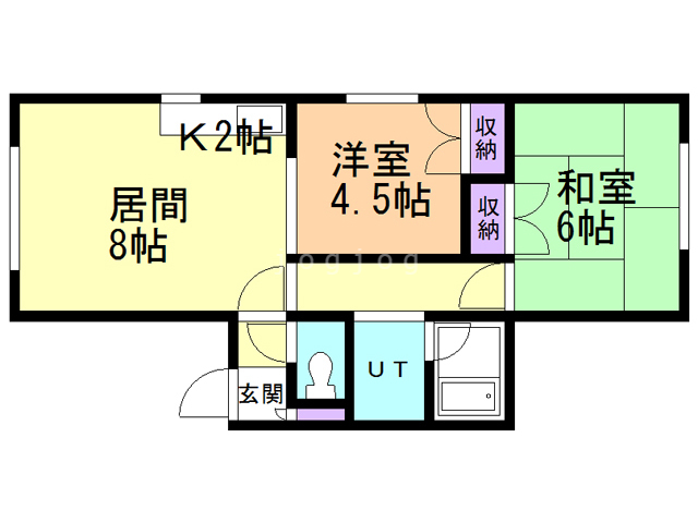 札幌市西区宮の沢一条のアパートの間取り