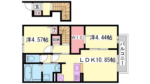 西脇市野村町のアパートの間取り