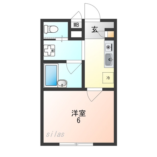 大阪市西淀川区福町のアパートの間取り