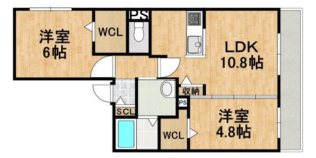アルファスクエア末広３丁目の間取り