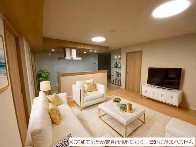 居室・リビング　※ＣＧ加工のため家具は現地になく、賃料に含まれません。