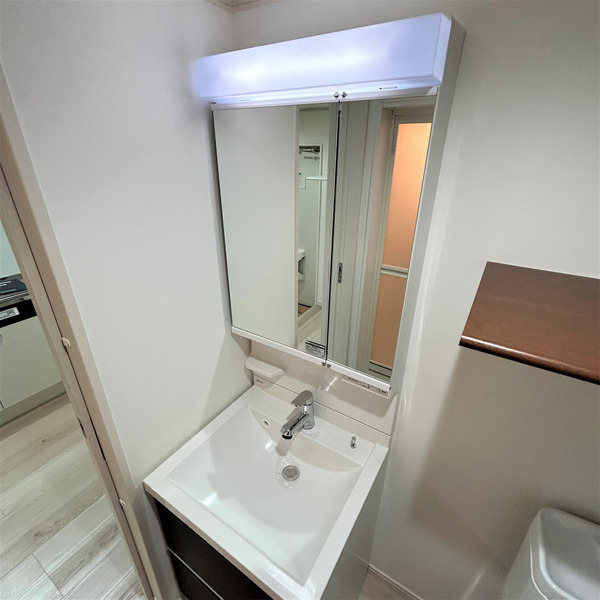 洗面設備　独立洗面台あり、毎朝おしゃれに忙しい女性の方におすすめです