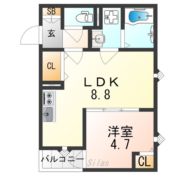 阪急宝塚線 豊中駅 徒歩5分 3階建 築3年の間取り写真