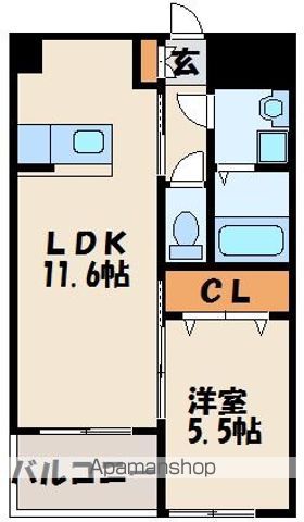 西鉄天神大牟田線 大橋駅 徒歩8分 7階建 築23年の間取り写真