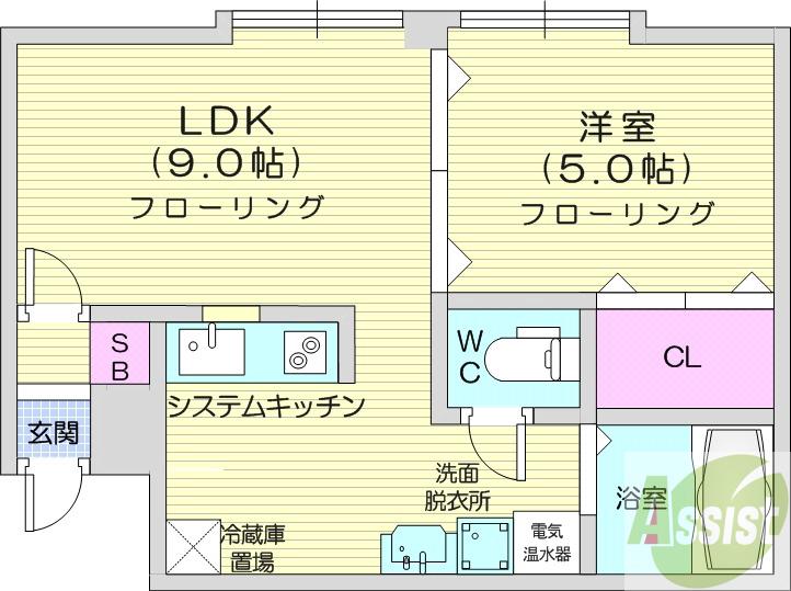 地下鉄東豊線 北１３条東駅 徒歩8分 5階建 築29年の間取り写真