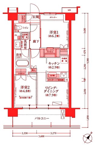 フロール横浜井土ヶ谷の間取り写真