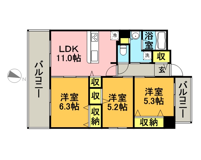 クラシオン小頭町公園前の間取り写真