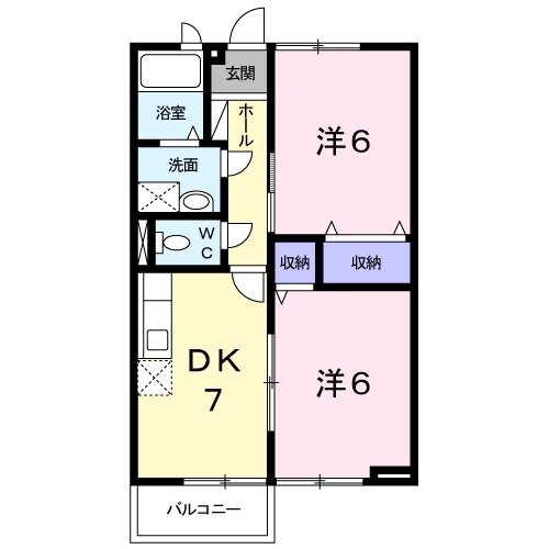 井原市高屋町のアパートの間取り