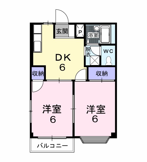 松本市大字原のアパートの間取り