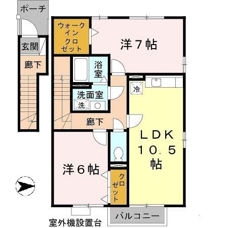 和歌山市森小手穂のアパートの間取り