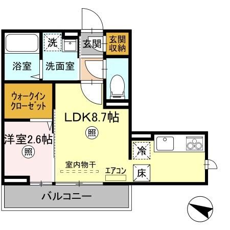 つくば市天久保のアパートの間取り