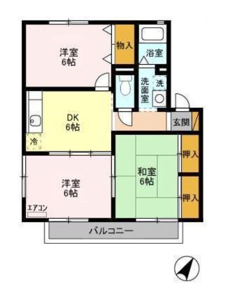 四街道市めいわのアパートの間取り