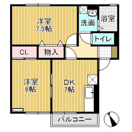 セジュール小矢部の間取り