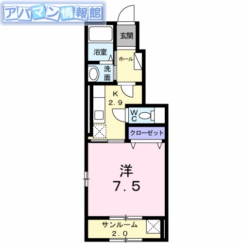 新潟市西区善久のアパートの間取り