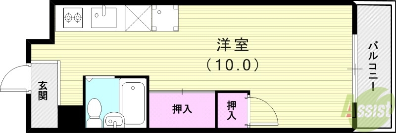 甲南灘コーポラスの間取り