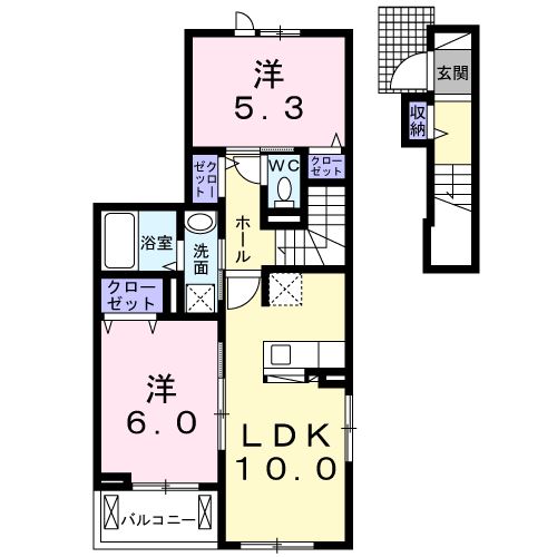 姫路市網干区垣内本町のアパートの間取り