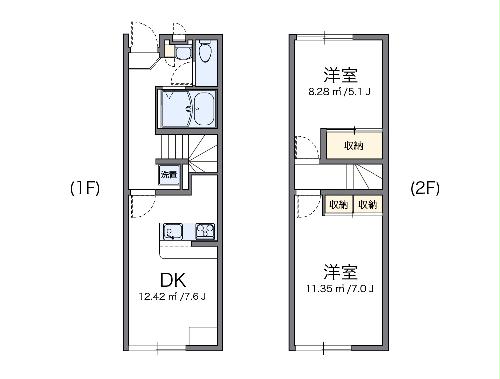 【レオパレス半田東Ｂの間取り】