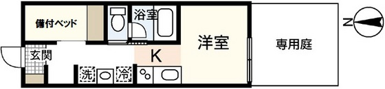 広島市安佐南区東野のアパートの間取り