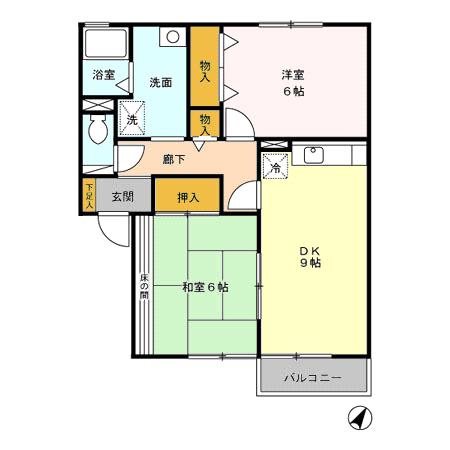 薩摩川内市中郷のマンションの間取り