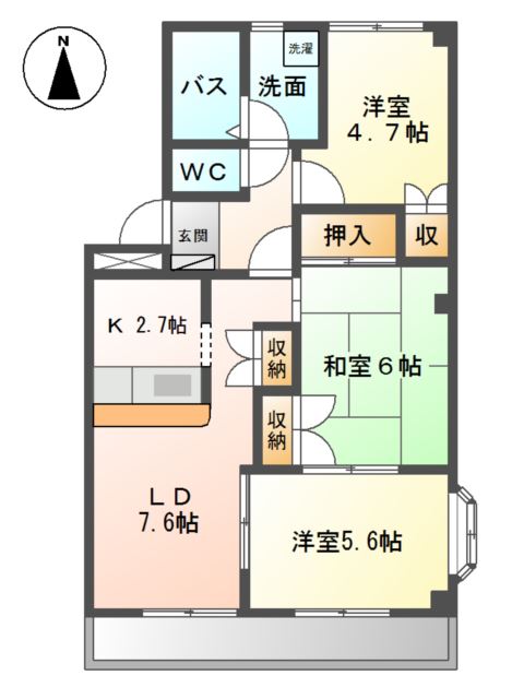 マロンステージＢ棟の間取り