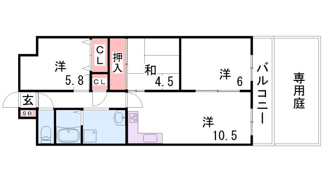 ライオンズマンション長田ヒルズ2号棟の間取り