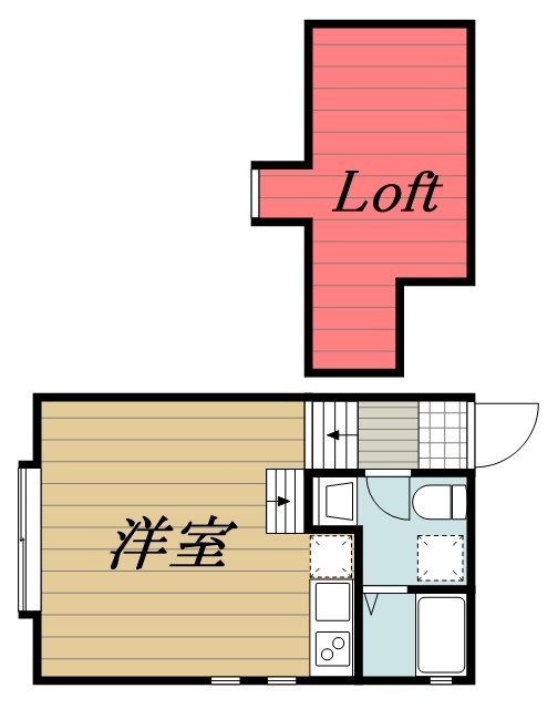 千葉市美浜区真砂のアパートの間取り