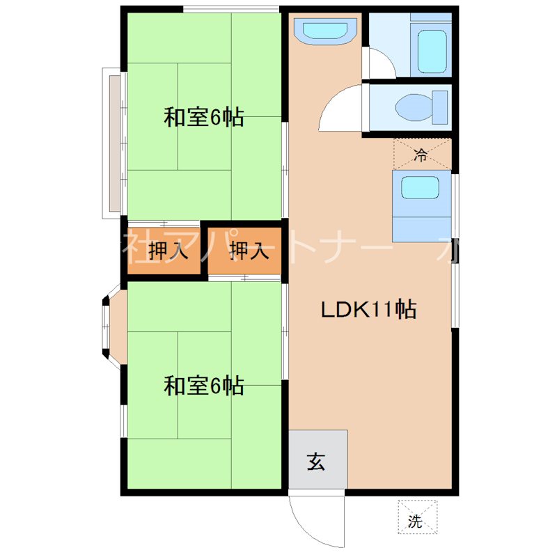 八景水谷ハイツの間取り